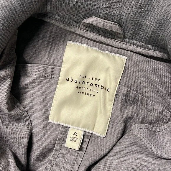 ABERCROMBIE AUTHENTIC VINTAGE GRAY COTTON BOMBER JUNIOR SIZE XL - Picture 6 of 10